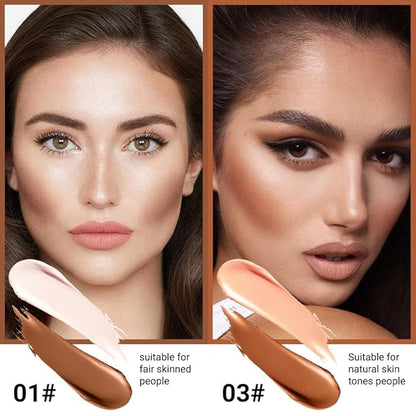 Kaely 4 Color Highlighter Contour Stick,Cream Contour Palette Kit for Beginners,Bronzer Contouring Sticks,contorno maquillaje para mujer en oferta,Concealer Stick Primer Face Makeup Brightener,01+03