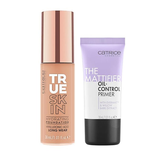 Catrice | True Skin Foundation 33 & The Mattifier Oil-Control Primer | Full Coverage Makeup | Vegan & Cruelty Free