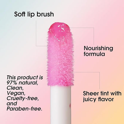 Jolilab Lip Gloss Glossy Blam Silky Texture Fruit Flavoured For Lip Glossy Liquid Lipstick Long Lasting Taste Waterproof Moisturizing Hydrating Lip Glow Oil Lip Make-up for for Women and Girls