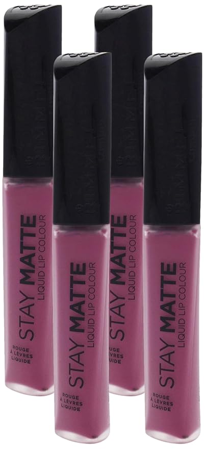 Rimmel Stay Matte Lip Liquid, Heartbeat, 0.21 Fl Oz (Pack of 4)