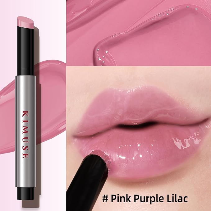 KIMUSE Lip Plumper, Hydrating Korean Lip Gloss, Click Tinted Lip Balm Solid Lipstick for Plumps & Moisturizes, Long-wearing All-in-one Lip Plumping, Gloss, Balm