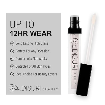 Shimmer Lip Gloss - Non-Sticky Girls Gloss - Long Lasting High Shine - 0.7 FL Oz Gloss for Girls & Women - Cruelty Free - (Clear Diamonds: S1)