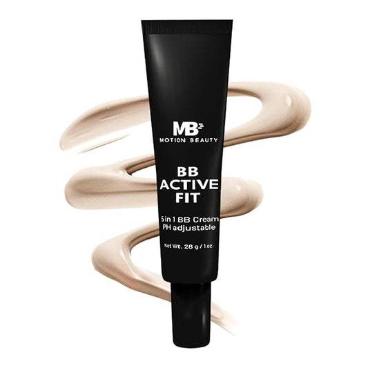 BB Active Fit: 5-in-1 Ph Self-Adjusting BB Cream for Sports & Workouts, Correcting Foundation Makeup Moisturizing Face Cream, Ultra-Light, Motion Proof, 1.0 Fl Oz