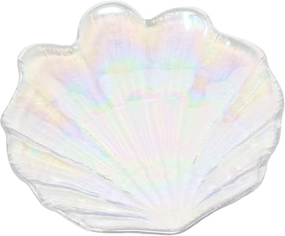 yueton 1PCS Glass Nail Art Palette Colorful Shell Shape Nail Art Palette Creative Nail Art Display Stand Makeup Palette Nail Art Supplies