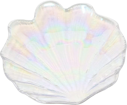 yueton 1PCS Glass Nail Art Palette Colorful Shell Shape Nail Art Palette Creative Nail Art Display Stand Makeup Palette Nail Art Supplies