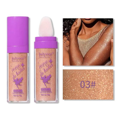 GL-Turelifes Hightlighter Stick Puff Fairy Stick Highlight Powder Glitter Loose Powder Brush Stick Contouring Powder Shimming Powder for Eyes, Face, Body Tiktok Makeup (SetB)