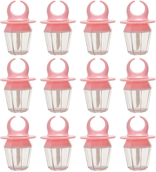 10 Pcs 8ml Pink Empty Lip Gloss Tube Bottle Diamond Ring Shape Plastic Refillable Lipgloss Tube Container Clear Lip Glaze Tube Wand Brush Lip Oil Vials DIY Cosmetic Lipstick Tube Makeup Tool