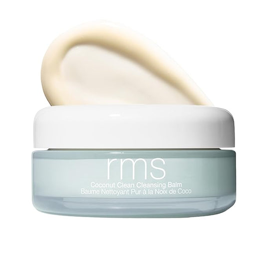 RMS Beauty Coconut Clean Cleansing Balm - Balm to Oil Cleanser with Organic Coconut Oil, SPF & Makeup Remover, Silicone-Free Hydrating Facial Cleanser, Hypoallergenic, Clean Beauty
