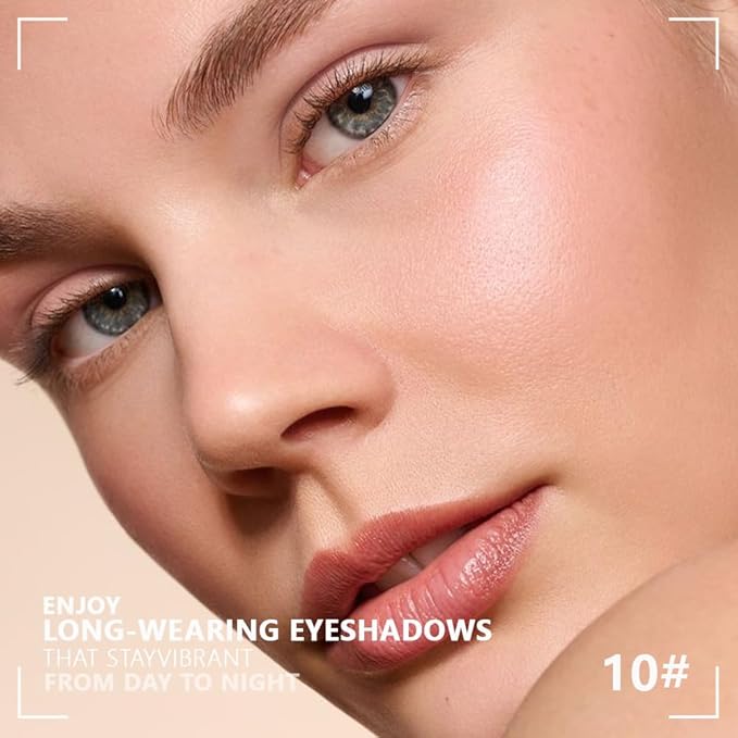 4 Colors Light Beige Nude Pink Ivory Eye Shadow Powder Palette Makeup, Neutral Matte Shimmer Cream Quad Eyeshadow Palette for Women Highly Pigmented Waterproof, paleta de sombras de ojos, Vegan, 10