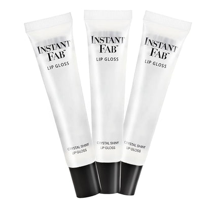 STUDIO LIMITED Instant Fab Crystal Shiny Clear Lip Gloss Long Lasting Ultra Hydrating Plumping Lip Gloss for women girls Value Pack 14ml/ 0.47oz (Clear, 3 Pcs)