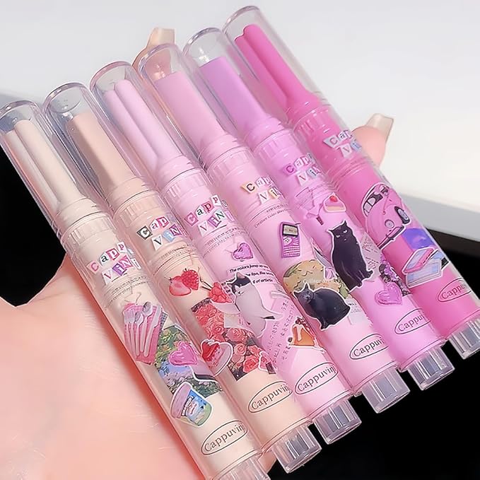 Petansy 6 Colors Jelly Lipstick Heart Shape Lipstick Set Plumping Serum Lip Balm Ultra Hydrating Smooth Lip Gloss for Women Makeup