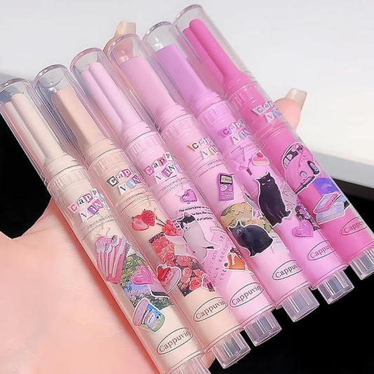 Petansy 6 Colors Jelly Lipstick Heart Shape Lipstick Set Plumping Serum Lip Balm Ultra Hydrating Smooth Lip Gloss for Women Makeup