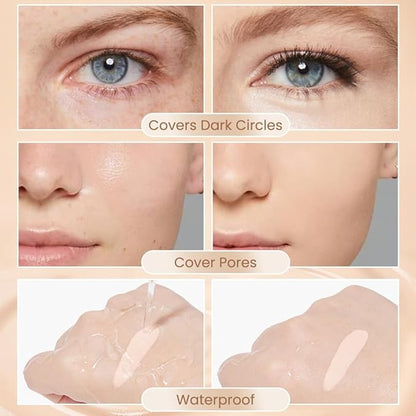 Air Cushion BB Cream Foundation, CC cream foundation, Moisturizing Concealer Long-Lasting, Cushion Foundation Full Coverage Self Adjusting for Mature Skin & All Skin Types(ivory white, 1)