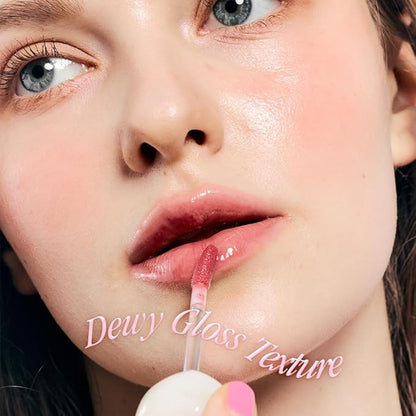 dasique Pure Water Lip Gloss 0.09 oz | Variety of Colors | Dewy Gloss | Buildable Gloss Tesxture | Non-Sticky | K-beauty (#08 Creamy Pink)