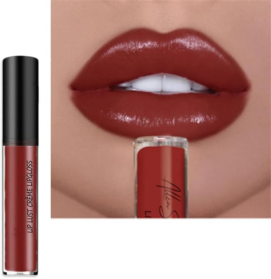Kayswnag 12 Color Cream Texture Waterproof Lipstick, Lip Gloss Lip Lust Creme Lipgloss Liquid Lipstick,Waterproof Long Lasting Velvet Lip Gloss (09#)