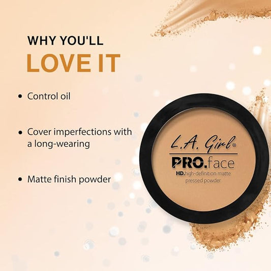 L.A. Girl Pro.Face Matte Pressed Powder, Medium Beige GPP609