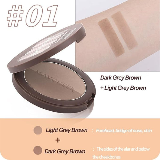 2 in 1 Contour Palette Face Sculpting Grey Contour Powder Palette Face Bronzer Makeup Contouring Palette with Mirror - Highly Pigmented Contour Shadow For Light Skin tone