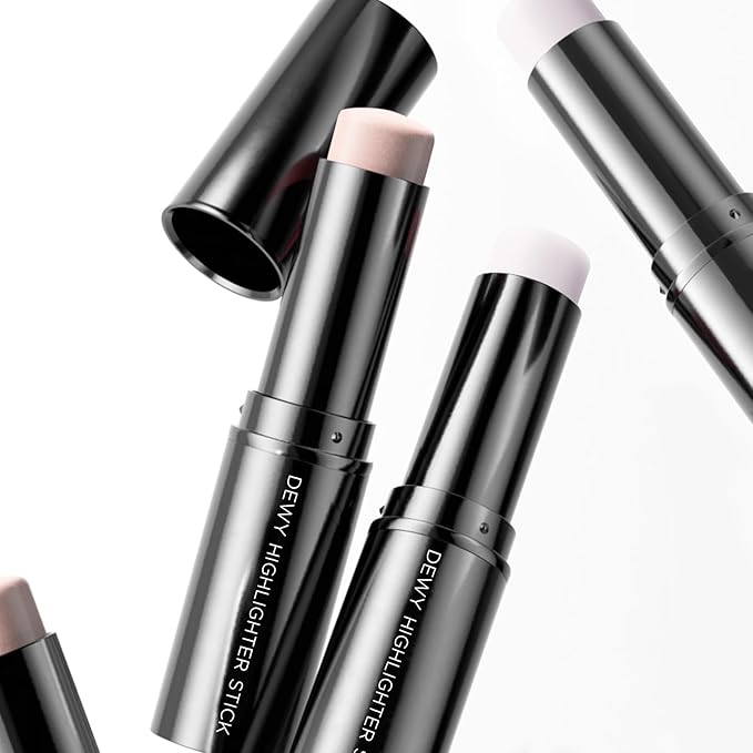 Clear Highlighter Stick for Glass Skin, Dewy Finish Radiance Balm Hydrating Reflective Natural Shimmer Illuminator Stick, Multi-Use Lightweight Creamy Face Highlighter Korean Makeup#01