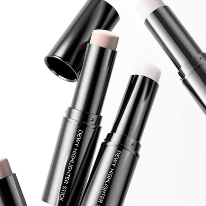 Clear Highlighter Stick for Glass Skin, Dewy Finish Radiance Balm Hydrating Reflective Natural Shimmer Illuminator Stick, Multi-Use Lightweight Creamy Face Highlighter Korean Makeup#01