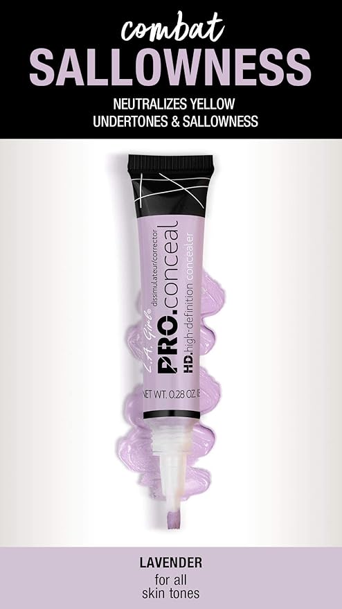 L.A. Girl HD Pro.Conceal, Lavender Corrector GC993 (Pack of 2)