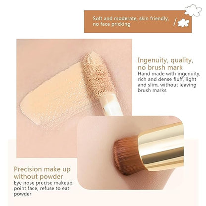 2 in 1 Foundation Anti-Wrinkle Concealer with Built-in Brush, Novo Foundation and Concealer Double Head Makeup Stick, Waterproof Long Lasting Anti-Wrinkle Concealer Foundation (3Pcs-Mix)