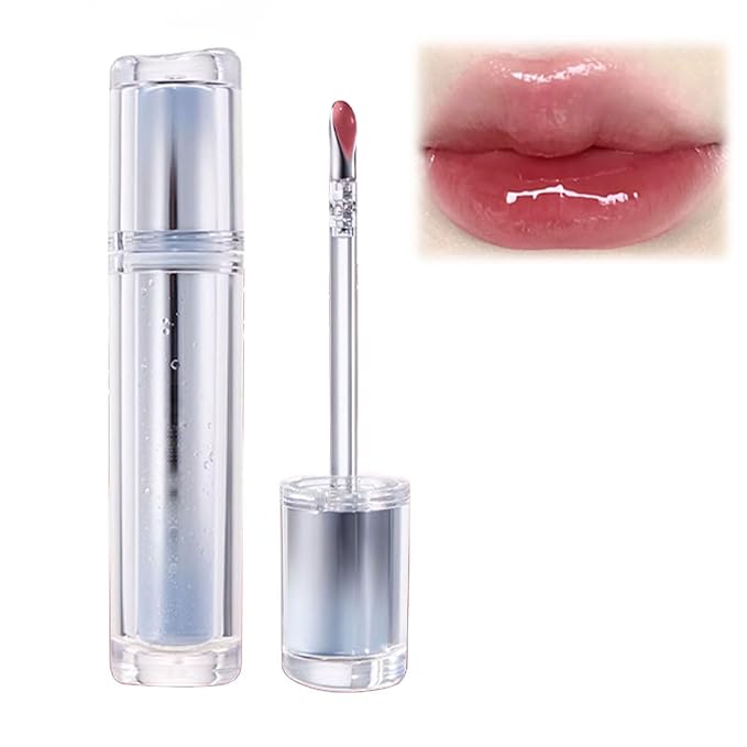 Ice Watery Lip Gloss, Iron Tinted Lip Tint, Jelly Hydrating Moisturizing Nonstick Tinted Gloss Oil (#10 Rose Martini)