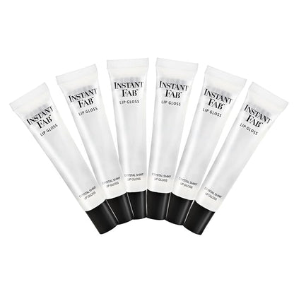 STUDIO LIMITED Instant Fab Crystal Shiny Clear Lip Gloss Long Lasting Ultra Hydrating Plumping Lip Gloss for women girls Value Pack 14ml/ 0.47oz (Clear, 6 Pcs)