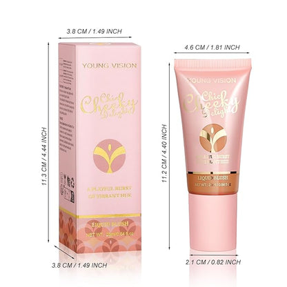 YOUNG VISION Shimmer Liquid Blush Wand - Radiant Cheek Tint | Luminous Rubor Liquido con Brillo | Dewy & Light-Reflecting | Maquillaje Iluminador para Mejillas,25ml/0.84 fl oz