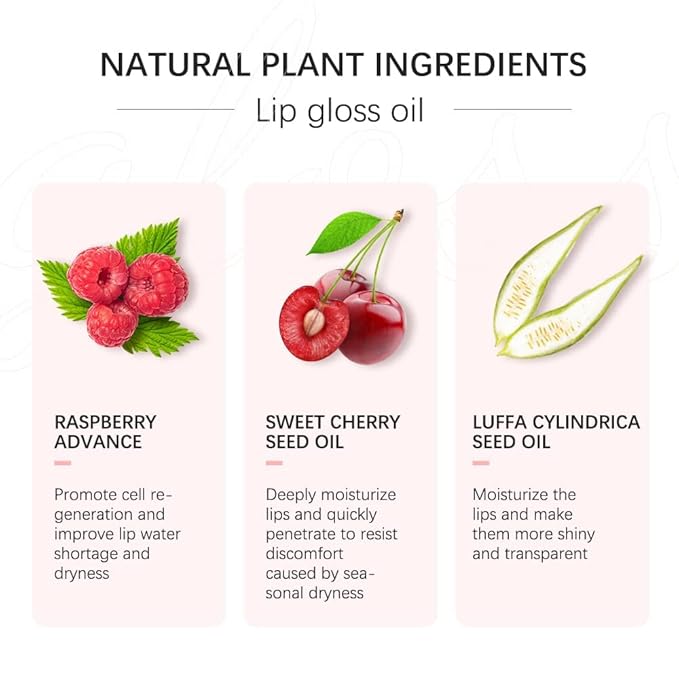 Hydrating Lip Glow Oil, Plumping Lip Gloss, Moisturizing Lip Oil Gloss