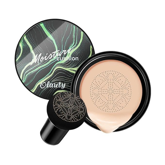 Mushroom Head Air Cushion CC Cream Foundation, Moisturizing Concealer BB Cream Nude Long Lasting Matte CC Cream Makeup Liquid Foundation (2-3 Natural)