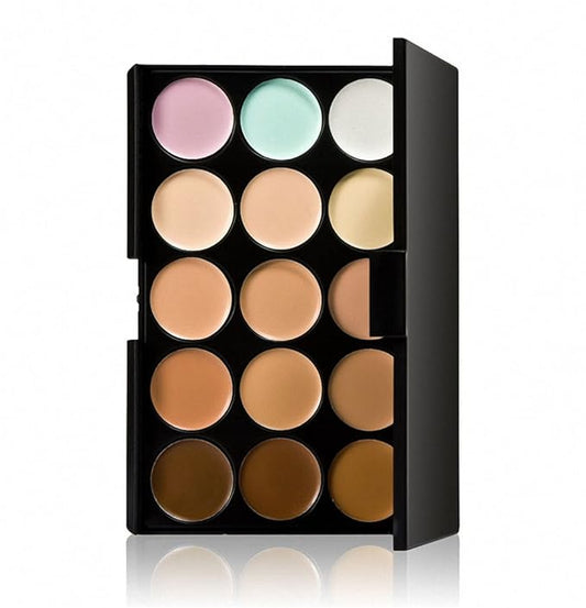 15 Colors Cream Contour Face Concealer Palette, FantasyDay Long Lasting Full Hydrating Coverage Conceals Corrects Foundation Camouflage Makeup Gift Set for Correcting Dark Circles Acne Blemish #1