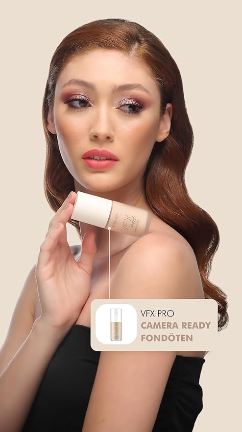 FARMASi Vfx Pro Foundation, Full Coverage Liquid Cream, Lightweight Long Lasting Coverage, Breathable Skin Moisturizer with Color True Matte Blending, Face Makeup, 1 fl. oz / 30 ml - Warm Light 08