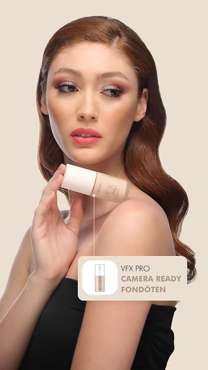 FARMASi Vfx Pro Foundation, Full Coverage Liquid Cream, Lightweight Long Lasting Coverage, Breathable Skin Moisturizer with Color True Matte Blending, Face Makeup, 1 fl. oz / 30 ml - Neutral Dark 17