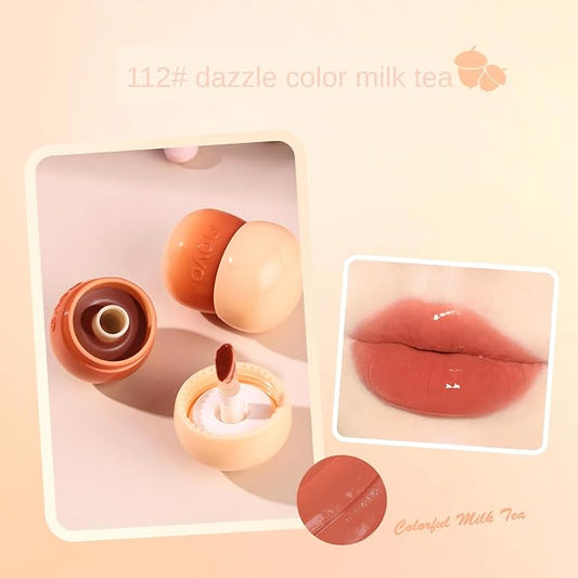 Novo Lip Stain & Mirror Shine Lip Glaze - Waterproof Lip Tint, Glossy & Matte Finish, Hydrating Non-Sticky, Shattered Mirror Effect, White Pondflower Seed Oil, Jelly-Like Gloss for Long-Lasting Wear