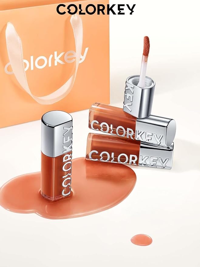 COLORKEY 3D Plump Oil Lip Gloss, High-shine Finish, Lip Tint, Moisturizing, Non-Sticky, Clear and Natural, Glassy Shine (G04 Moonstone(Contains Glitters), 3ml)