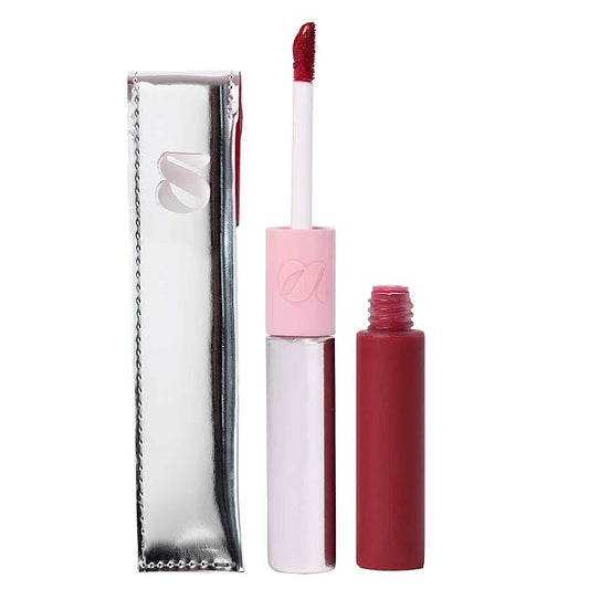 SARELLY CREATIVO LAB | Duo Telenovela Lips Matte & Gloss Lip Kit | Red Lipstick + Non-Sticky Gloss | Vegan Leather Case