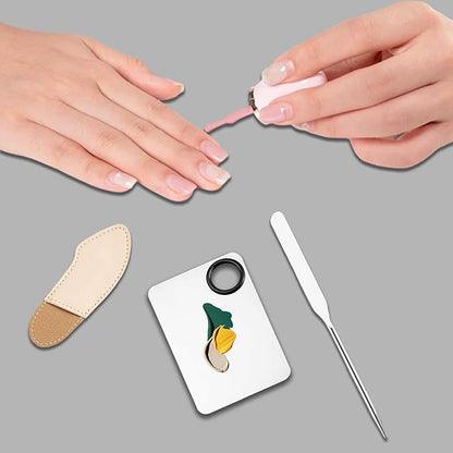 Incauca Foundation Mixing Palette with Make Up Spatula Tool, Metal Makeup Mixing Tray Mixer, Foundation Plate for Liquid Makeup, Nail Blending, Cosmetic Scoop Skin Scraper for Skincare Facial Beauty