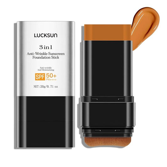 3 in 1 Anti-wrinkle Hydrating Lightweight Foundation Stick Concealer & Makeup, Multi-Use Long-Lasting Formula for All Skin Types (Dark, 20g/0.71oz)