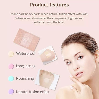Tri-Color Concealer Make Up Foundation for Dark Skin - Full Coverage Cover Spots Acne Marks Highlight Contours - Waterproof Long Lasting Palette