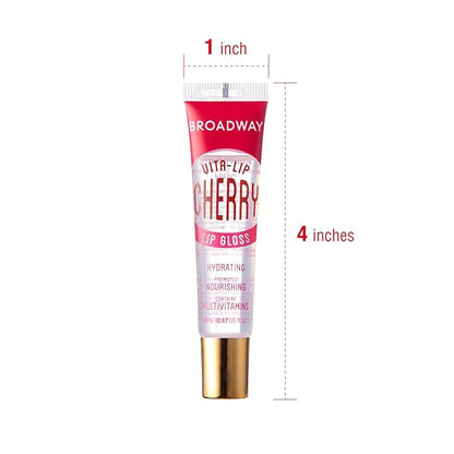 Ruby Kisses Broadway Vita-Lip Clear Lip Gloss 6pcs (Cherry), Ultra-Hydrating & Soothing Formula with Vitamin Oils, High-Shine Non-Sticky Finish, Healing Glossy Lip Balm Locks in Moisture