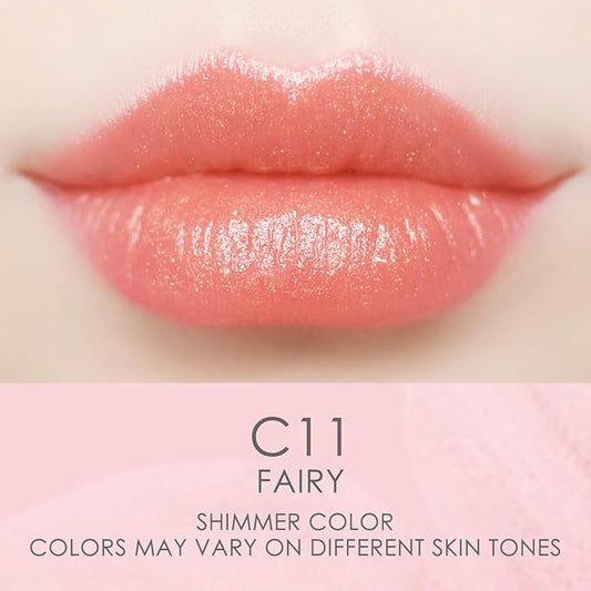 CATKIN Tinted Lip Balm Glitter Lip Stain Ultra Hydrating Lip Moistrurizer Chapstick with Vitamin E Nourishing For Cracked & Dry Lips 0.12 oz C11 Fairy - Coral Pink