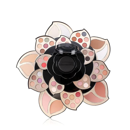 Pure Vie 56 Color All-in-One Holiday Gift Makeup Set Cosmetic Essential Starter Bundle Include Eyeshadow Palette Lipstick Concealer Blush Mascara Foundation Face Powder - Makeup Kit for Women Full Kit