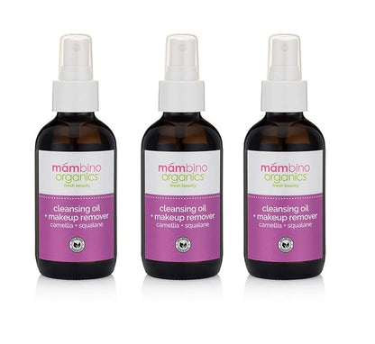 Mambino Organics Cleansing Oil And Makeup Remover, Camellia + Squalane, 6 floz (3 Pack)