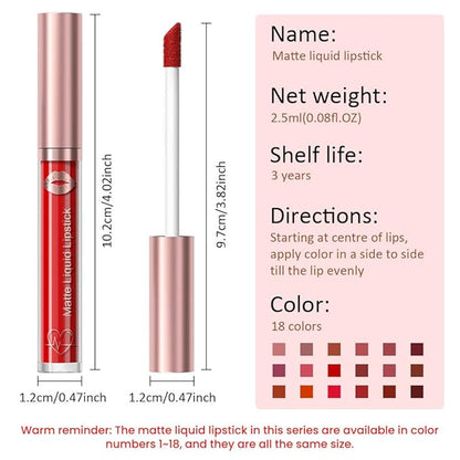 Matte Liquid Lipstick,Light Pink Liquid Lip Stains, Long Lasting Waterproof Lip Gloss Makeup, Velvet Non-Stick Cup Lips Stain X-15#