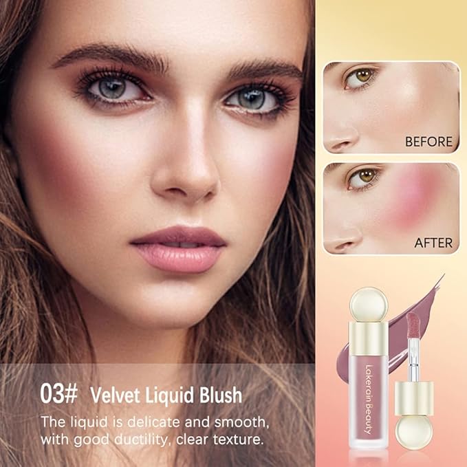Mysense Silky Cream Blush Stick for Cheek Soft Pinch, Matte Blush Makeup Natural-Looking, Weightless, Long-Lasting, 03# Hope-Mauve Shade