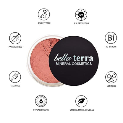 Bellaterra Cosmetics Mineral Loose Blush - Contouring, Long Lasting, Illuminating in 5 Shades for All Skin Types. (Unadulterated Life, 9g)