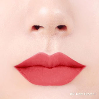 BBIA Last Velvet Lip Tint - Soft & Creamy Matte Finish Lip Stain, Blur Effect with Velvety Texture, Long-Lasting, High Pigment, Lightweight, Non-Drying, Korean Lip Makeup (16 MORE GRACEFUL)