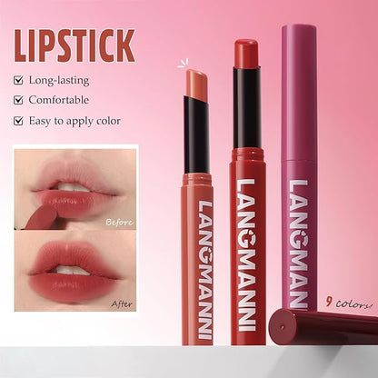 Matte Lipstick - Non-Sticky, Long-Lasting & Waterproof Lipstick for Women, Richly Pigmented, Hydrating Lip Makeup with Smudge-Proof Formula, 1 Count, 0.07oz