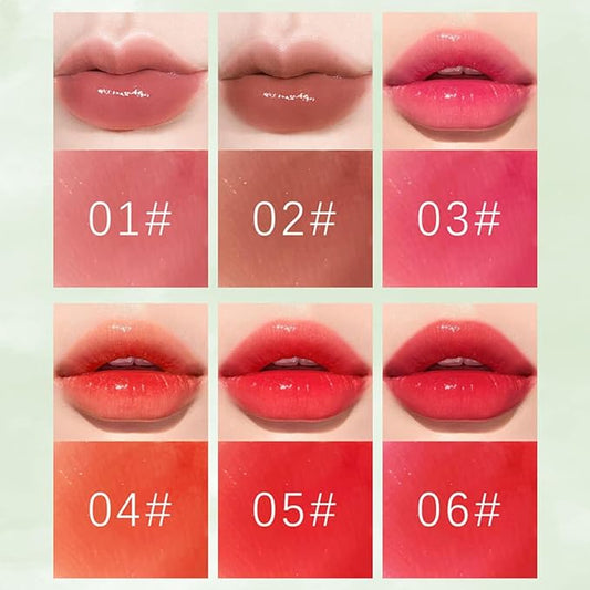 6 Colors Lip Tint Stain Set,Korean Velvet Water Lip Tint,Natural Lip and Cheek Tint, Long lasting Non-Stick Cup Waterproof