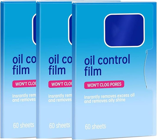 3 Packs Oil Blotting Papers for Face (180 Sheets) - Oil Absorbing Blotting Sheets for Oily Skin, Makeup-Friendly & Portable Oil Wipes